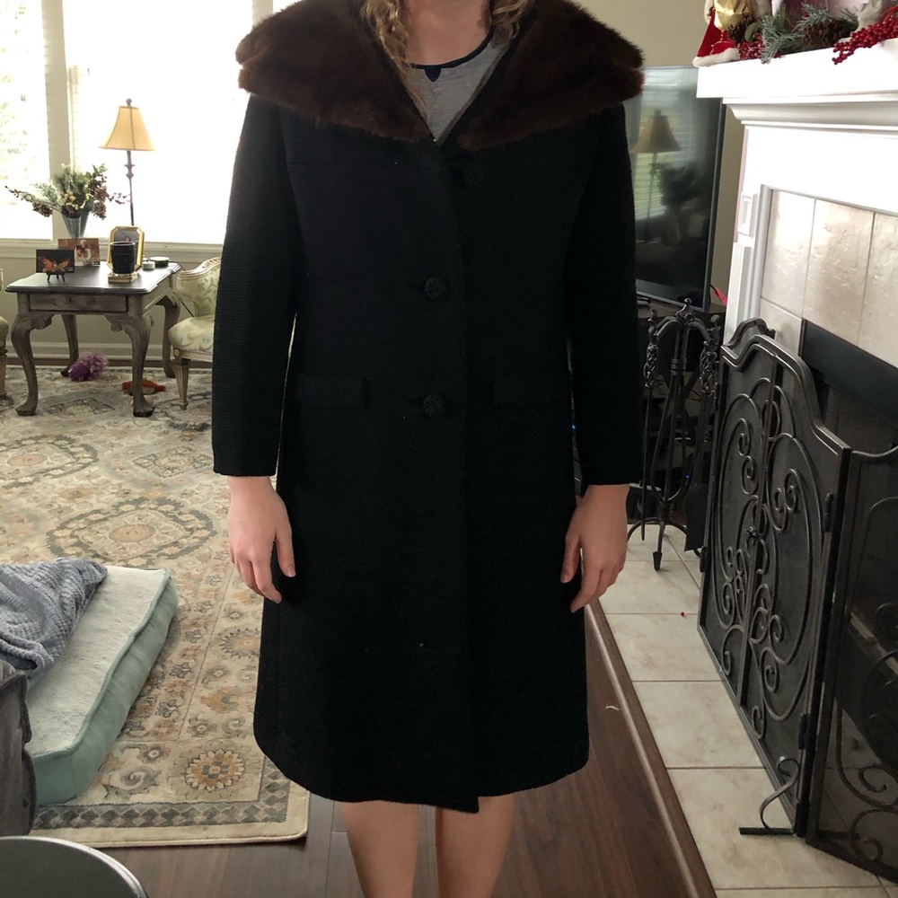 Trench Coat with Faux Fur collar